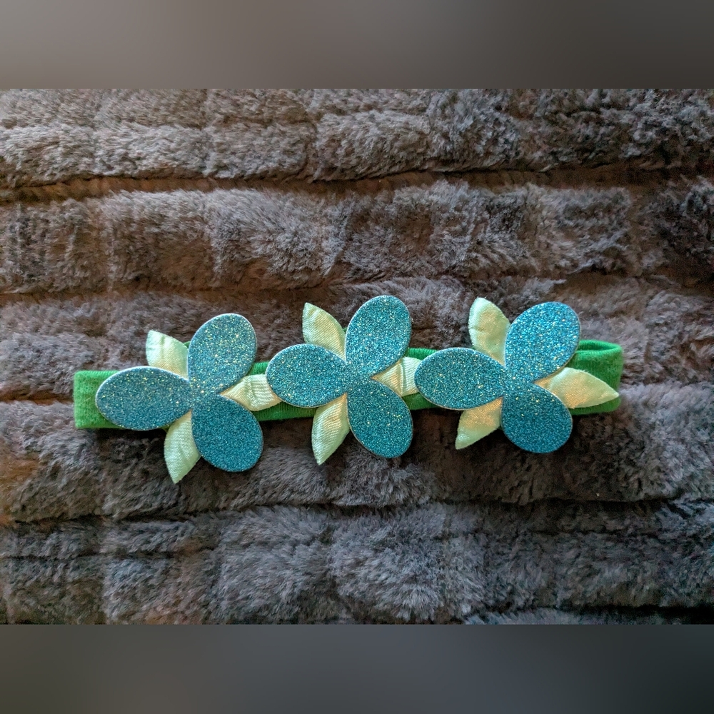 Trolls Blue and Green Floral Headband